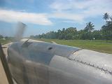 tuv02 Touchdown on the Funafuti runway, after less than 2.5 hours of flight over the endless blue of the South Pacific.