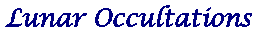 Lunar Occultations